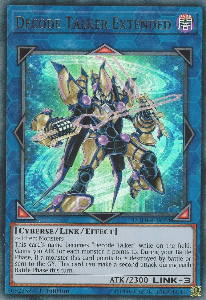 An Ultra Rare "Doublebyte Dragon" card from the Yugioh Set: Duel Devastator.