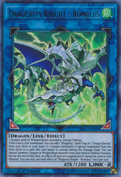 An Ultra Rare "Dragunity Knight - Romulus" card from the Yugioh Set: Rising Rampage.