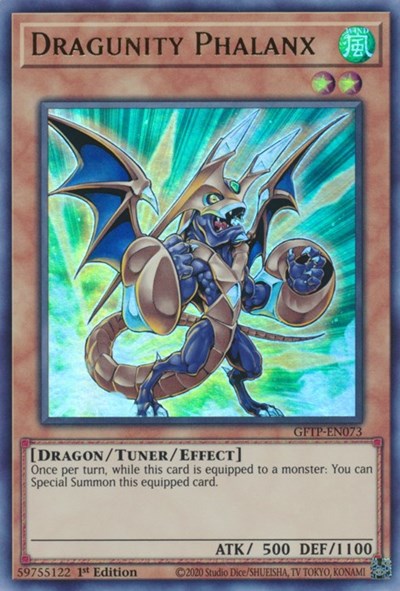 An Ultra Rare "Dragunity Phalanx" card from the Yugioh Set: Ghosts From the Past.