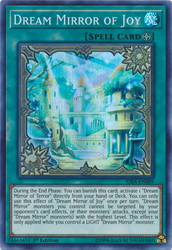 A Super Rare "Dream Mirror of Joy" card from the Yugioh Set: Rising Rampage.