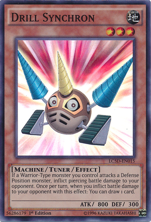 A Super Rare "Drill Synchron" card from the Yugioh Set: Legendary Collection 5D's (LC5D).