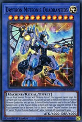 A Super Rare "Drytron Meteonis Quadrantids" card from the Yugioh Set: Genesis Impact.