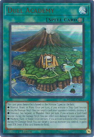 An Ultra Rare "Duel Academy" card from the Yugioh Set: Maze of Memories.