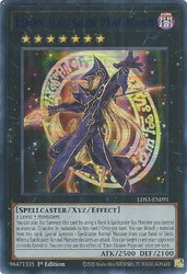 An Ultra Rare Blue "Ebon Illusion Magician" card from the Yugioh Set: Legendary Duelists: Season 3 (LDS3).