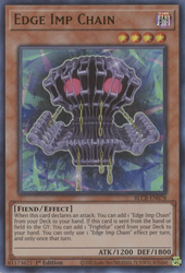 An Ultra Rare "Edge Imp Chain" card from the Yugioh Set: Battles of Legend: Crystal Revenge.