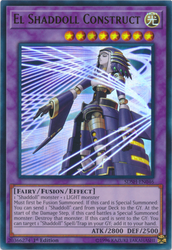 An Ultra Rare "El Shaddoll Construct" card from the Yugioh Structure Deck: Shaddoll Showdown.