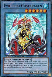 A Duel Terminal Super Rare "Evigishki Gustkraken" card from the Yugioh Set: Duel Terminal 5 (DT05).
