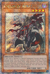 A Quarter Century Secret Rare "Fallen of Albaz" card from the Yugioh Set: Rarity Collection 1 (RA01).