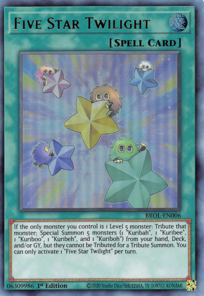  An Ultra Rare "Five Star Twilight" card from the Yugioh Set: Brothers of Legend.