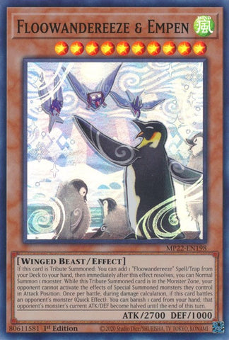 A Super Rare "Floowandereeze & Empen" card from the Yugioh 2022 Tin of the Pharaoh's Gods Set (MP22).