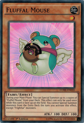 A Super Rare "Fluffal Mouse" card from the Yugioh Set: Clash of Rebellions (CORE).