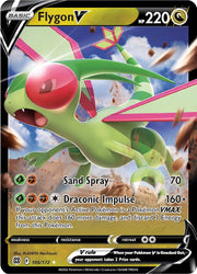 An Ultra Rare "Flygon V" (106/172) card from the Pokemon Set: Brilliant Stars.