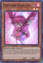 An Ultra Rare "Fortune Fairy En" card from the Yugioh Set: Battles of Legend: Hero's Revenge (BLHR).