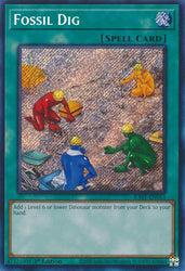A Secret Rare "Fossil Dig" card from the Yugioh Set: Rarity Collection 1 (RA01).