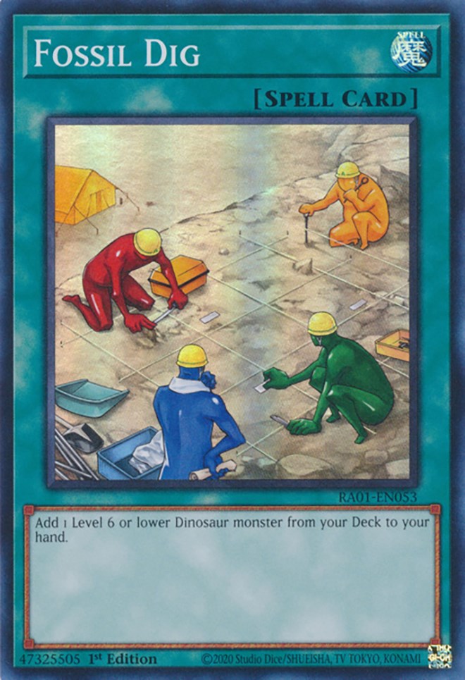 A Super Rare "Fossil Dig" card from the Yugioh Set: Rarity Collection 1 (RA01).