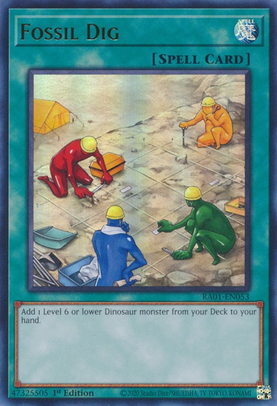 An Ultra Rare "Fossil Dig" card from the Yugioh Set: Rarity Collection 1 (RA01).