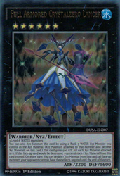 An Ultra Rare "Full Armored Crystalzero Lancer" card from the Yugioh Set: Duelist Saga.