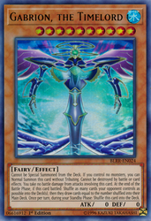 An Ultra Rare "Gabrion, the Timelord" card from the Yugioh Set: Battles of Legend: Relentless Revenge (BLRR).