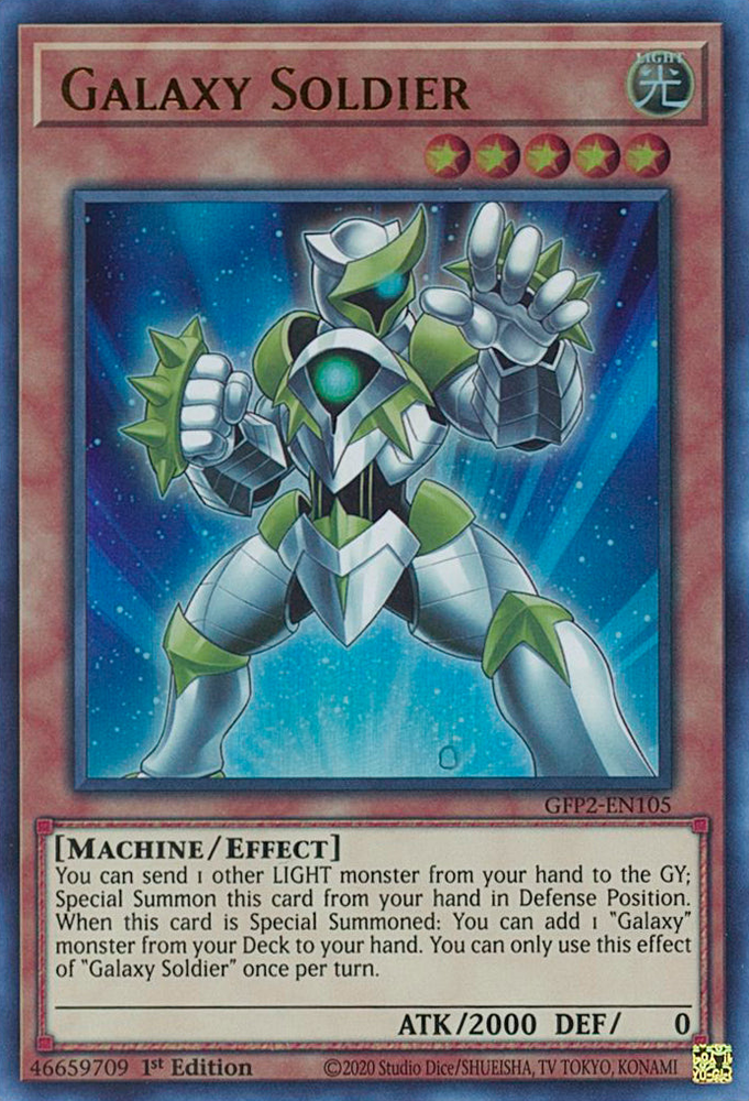  An Ultra Rare "Galaxy Soldier" card from the Yugioh Set: Ghosts From the Past: The 2nd Haunting (GFP2).