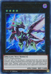 An Ultra Rare "Galaxy Stealth Dragon" card from the Yugioh Set: Dragons of Legend: The Complete Series (DLCS).