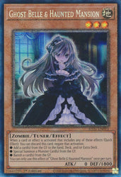 A Prismatic Collector's Rare "Ghost Belle & Haunted Mansion" card from the Yugioh Set: Rarity Collection 1 (RA01).