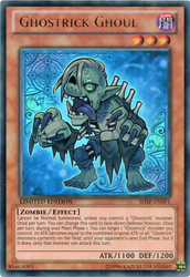 An Ultra Rare "Ghostrick Ghoul" card from the Yugioh Set: Shadow Specters (SHSP).