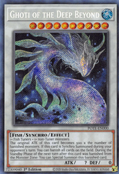 A Secret Rare "Ghoti of the Deep Beyond" card from the Yugioh Set: Power of the Elements.