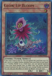  An Ultra Rare "Glow-Up Bloom" card from the Yugioh Set: Ghosts From the Past: The 2nd Haunting (GFP2).