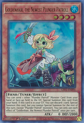  An Ultra Rare "Goldenhair, the Newest Plunder Patroll" card from the Yugioh Set: Ghosts From the Past: The 2nd Haunting (GFP2).