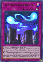 An Ultra Rare "Graveyard of Wandering Souls" card from the Yugioh Set: Duel Overload (DUOV).