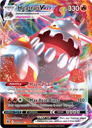 An Ultra Rare "Heatran Vmax" (026/189) card from the Pokemon Set: Astral Radiance.