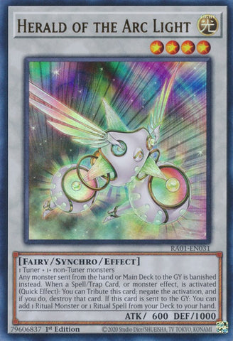 An Ultra Rare "Herald of the Arc Light" card from the Yugioh Set: Rarity Collection 1 