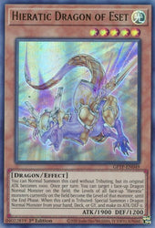 An Ultra Rare "Hieratic Dragon of Eset" card from the Yugioh Set: Ghosts From the Past (GFTP).