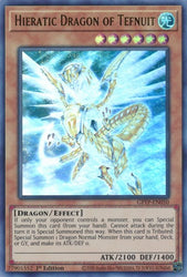 An Ultra Rare "Hieratic Dragon of Tefnuit" card from the Yugioh Set: Ghosts From the Past (GFTP).