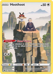 A Secret Rare "Hoothoot" (TG12/TG30) card from the Pokemon Set: Astral Radiance.