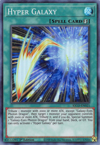 A Super Rare "Hyper Galaxy" card from the Yugioh Set: King's Court.