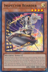 An Ultra Rare "Inspector Boarder" card from the Yugioh Set: Rarity Collection 1 (RA01).