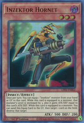 An Ultra Rare "Inzektor Hornet" card from the Yugioh Set: Ghosts From the Past: The 2nd Haunting (GFP2).