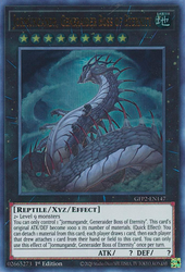 An Ultra Rare "Jormungandr, Generaider Boss of Eternity" card from the Yugioh Set: Ghosts From the Past: The 2nd Haunting (GFP2).