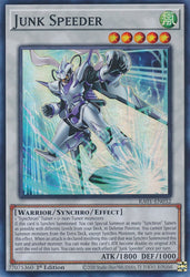 A Super Rare "Junk Speeder" card from the Yugioh Set: Rarity Collection 1 (RA01).