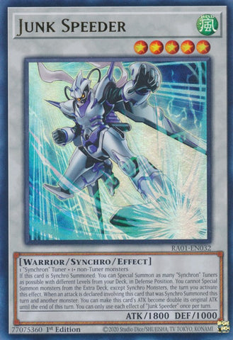 An Ultra Rare "Junk Speeder" card from the Yugioh Set: Rarity Collection 1 