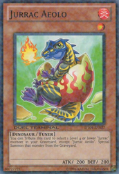 A Duel Terminal Common "Jurrac Aeolo" card from the Yugioh Set: Duel Terminal 4 (DT04).