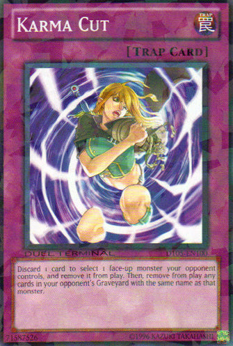 A Duel Terminal Common "Karma Cut" card from the Yugioh Set: Duel Terminal 5 (DT05).