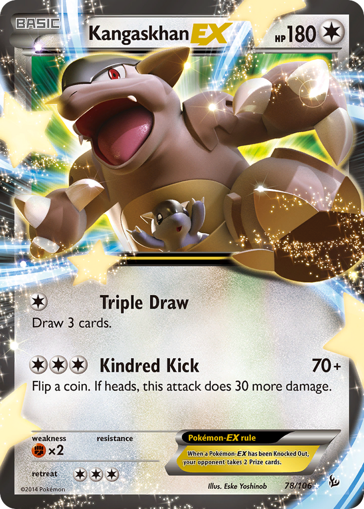 An Ultra Rare "Khangaskhan EX" (78/106) card from the Pokemon Set: XY: Flashfire.