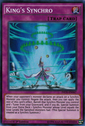 A Super Rare "King's Synchro" card from the Yugioh Set: Invasion: Vengeance (INOV).