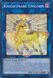 A Super Rare "Knightmare Unicorn" card from the Yugioh Set: Rarity Collection 1 (RA01).