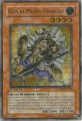 A Ultimate Rare "Koa'ki Meiru Urnight" card from the Yugioh Set: Absolute Powerforce.