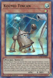 An Ultra Rare "Kozmo Tincan" card from the Yugioh Set: Ghosts From the Past (GFTP).