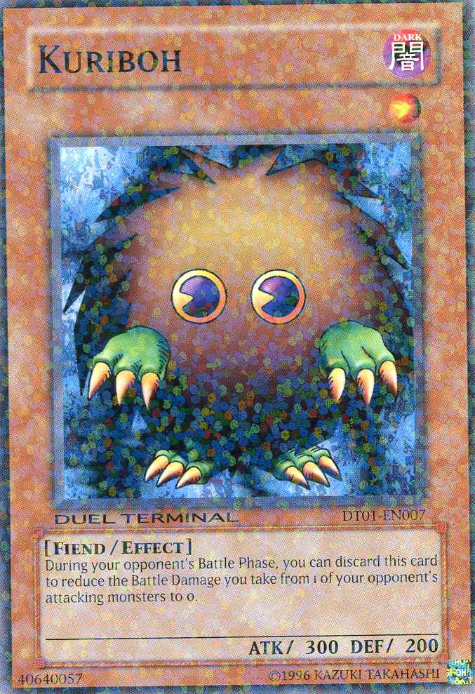 A Duel Terminal Common "Kuriboh" card from the Yugioh Set: Duel Terminal 1 (DT01).