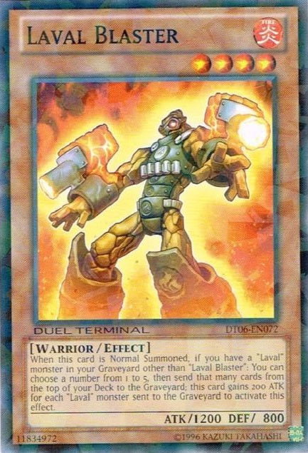 A Duel Terminal Common "Laval Blaster" card from the Yugioh Set: Duel Terminal 6 (DT06).